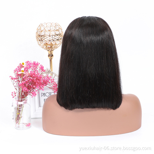 Short Bob Human Hair Lace Front Wig, Virgin Brazilian Lace Wig Human Hair Straight